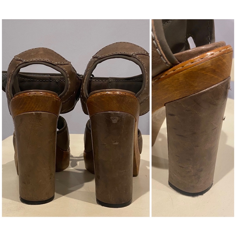 Authentic Chloe Leather and Wood Platform Sandals - Picture 5 of 8